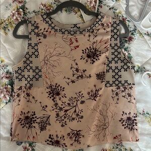 Zara Light Pink Blouse with Floral Geometric Pattern